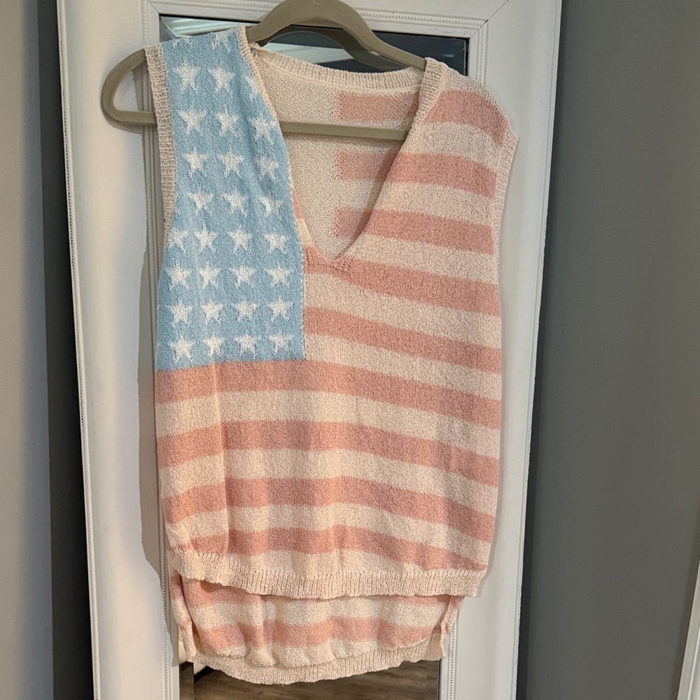 American Flag Knit Tank Top